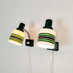 Vintage pair of reading lamps / wall lamps, 1970s Swedish bed lamps