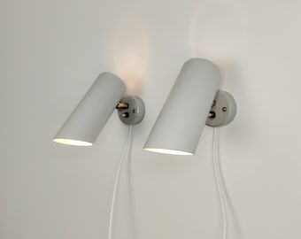 Vintage pair of reading lamps / wall lamps, 1970s Swedish bed lamps