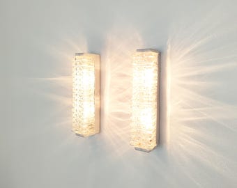 Paar Glas-Plafoniere: Schwedische Mid-Century-Wandlampen, 1970er Jahre