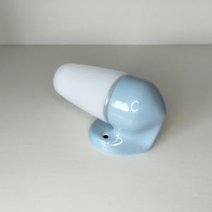 Vintage light blue bathroom sconce, Bahaus style by Wilhelm Wagenfeld, 1960s wall light