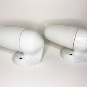 Pair of vintage bathroom lamps, Bahaus style by Wilhelm Wagenfeld, 1950s wall light, sconces