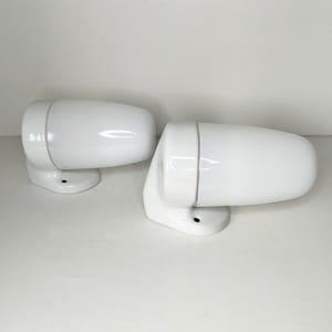 Pair of vintage bathroom lamps, Bahaus style by Wilhelm Wagenfeld, 1950s wall light, sconces