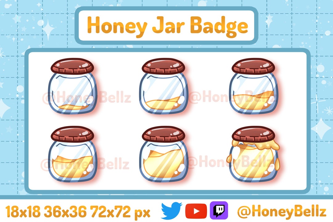 Honey Jar Twitch Sub Badge Bit Badges 6 Pack - Etsy Australia