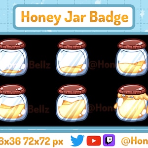 Honey Jar Twitch Sub Badge Bit Badges 6 Pack - Etsy Australia