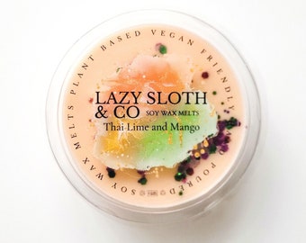 Thai Lime and Mango Scent - Wax Melts - Soy Wax Melt 6 segment pots - Highly Scented - Plant based - Vegan & Cruelty Free