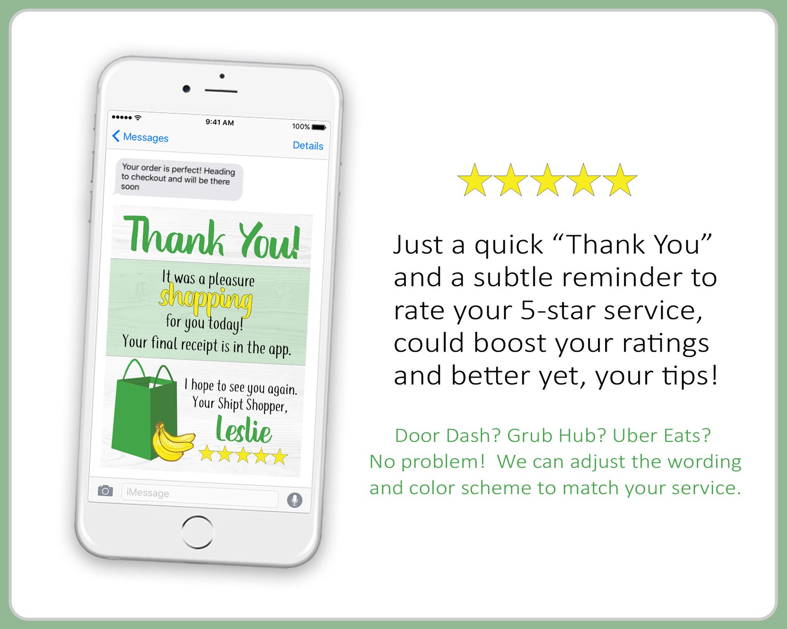 Shipt Thank You Message Delivery Shipt, Instacart, Postmates, Door Dash