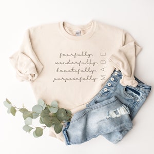 Christian Sweatshirt | Christian Crewneck | Jesus Sweatshirt | Fearfully And Wonderfully Made | Christian Crewneck Sweatshirt | Jesus Shirt