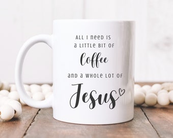 Caffè e Gesù / Tazza in versi biblici / Tazza cristiana / Tazza da caffè cristiana / Tazza delle Scritture / Regalo cristiano / Regali cristiani per lei / Gesù