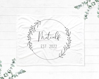 Coperta da sposa / Coperta monogramma / Coperta monogrammata / Regalo per il 1 ° anniversario / Coperte da sposa / Coperta per matrimonio / Coperta personalizzata
