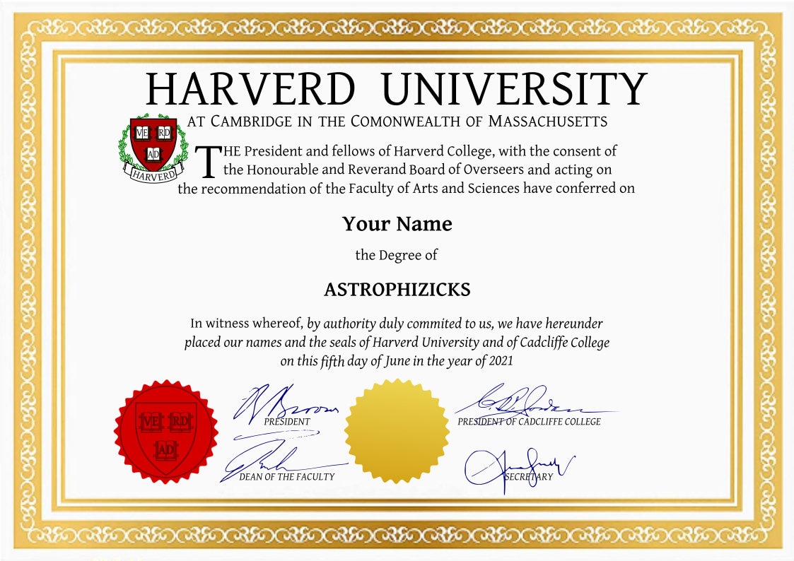 harvard law degree certificate