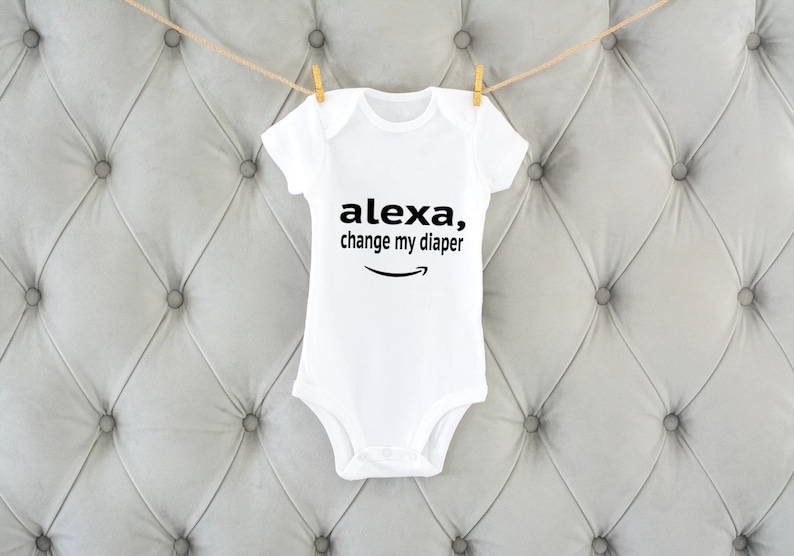 Download Funny Baby Onesie SVG Baby Shower Gift SVG Alexa Change My ...