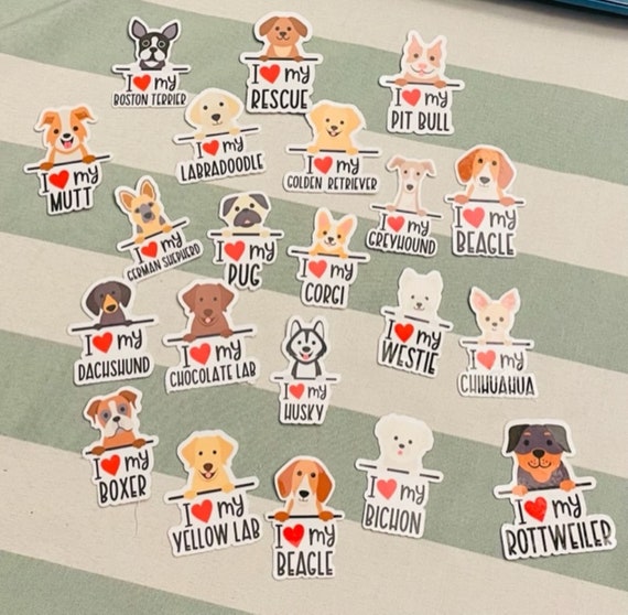 Dog Stickers Dog Stickers Laptop Dog Lover Sticker Dog Etsy