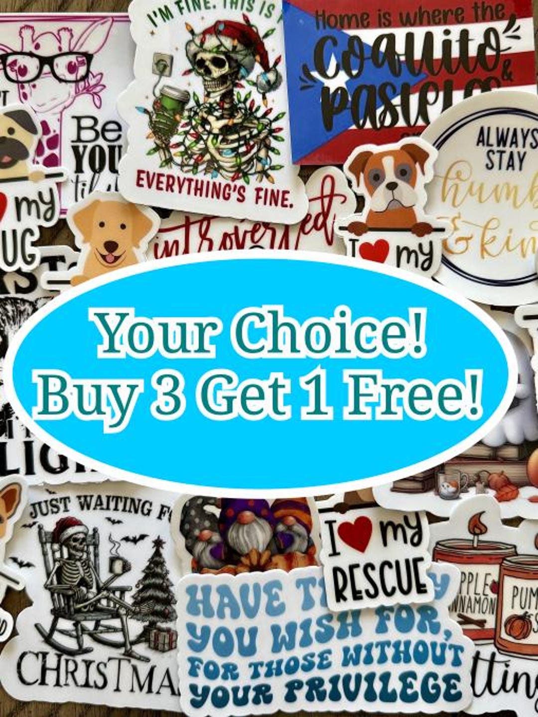 4 Stack Sticker 4 Sticker Bundle | Mix and Match Water Resistant Vinyl Stickers - Etsy