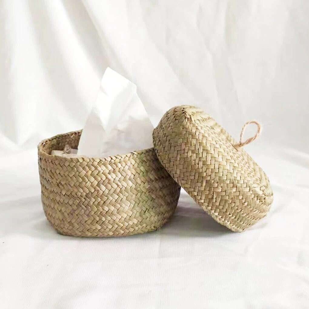 Cute basket with lid small tidy storage basket Etsy