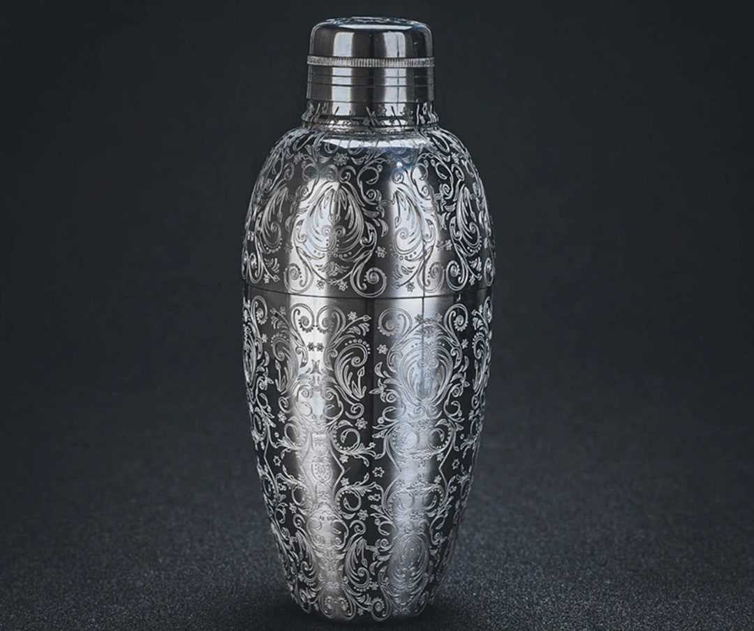 Engraved Bar Shaker Stainless Steel Cocktail 3 Pieces Etsy