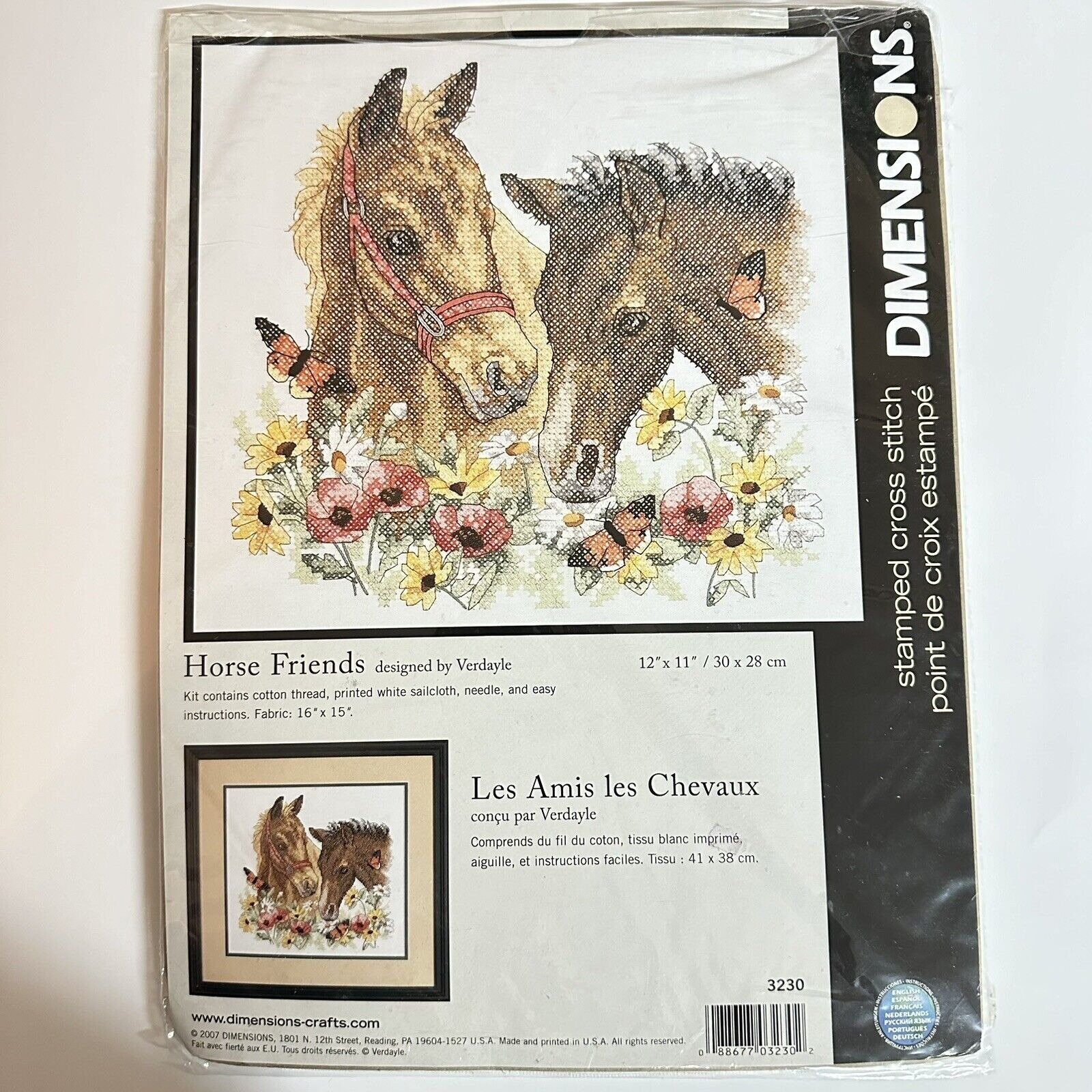 Dimensions Wildpferd Kreuzstich-Set – Mit Stoff, Garn & Nadel | Fertig: 35,6x25,4 Cm