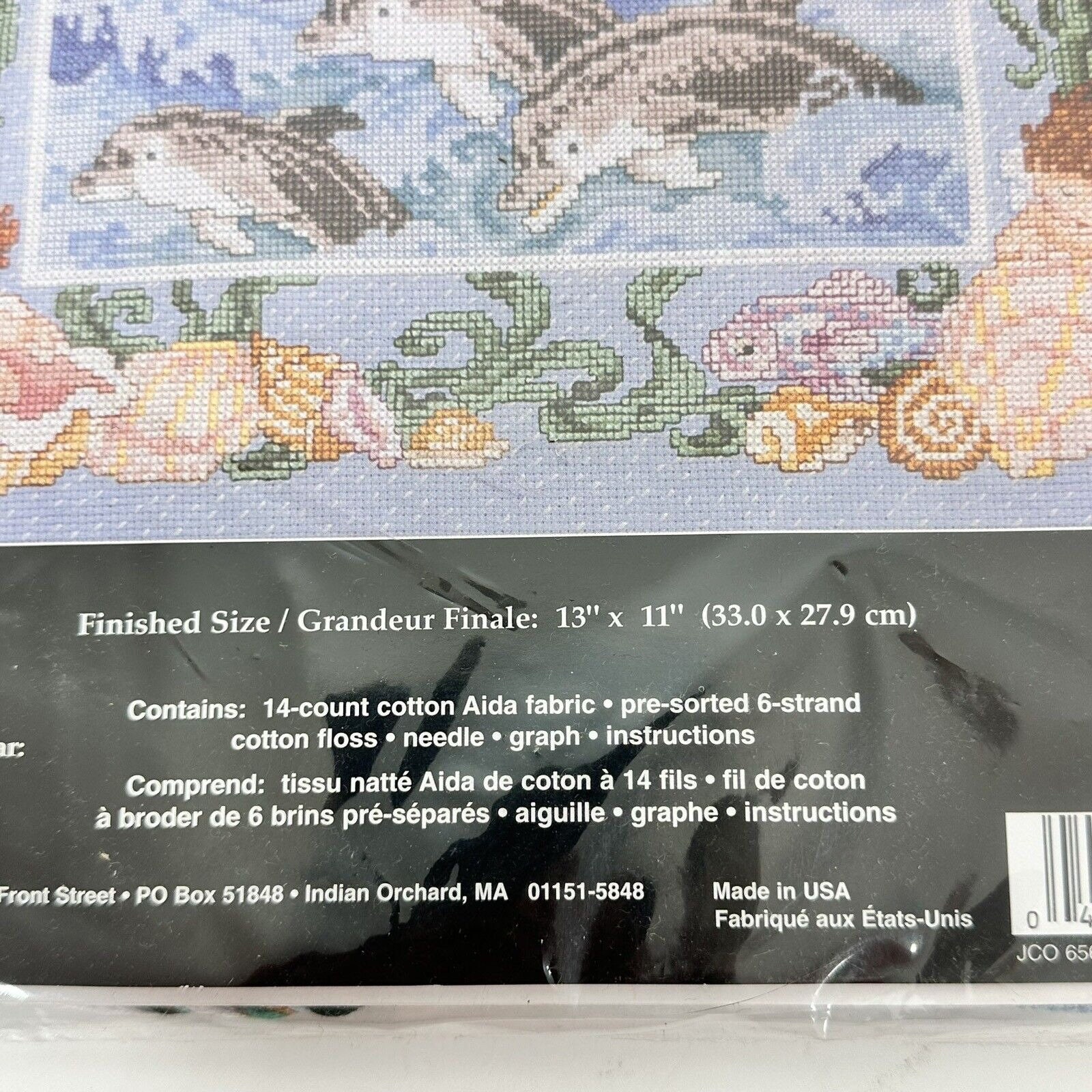 Vtg Janlynn Counted Cross Stitch Dolphins Play Cherub Fish Ocean Rainbow 08118 Etsy