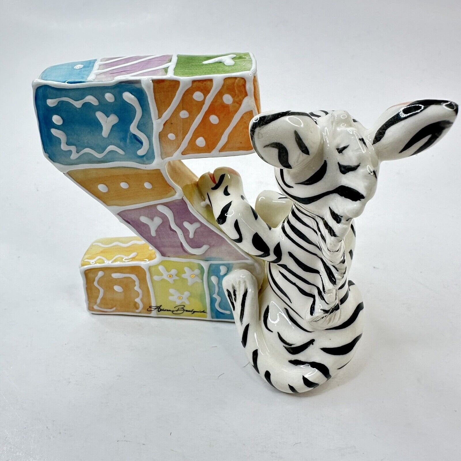 Vtg KOKO Originals “Z” Zebra Alphabet Porcelain Figurine Nursery