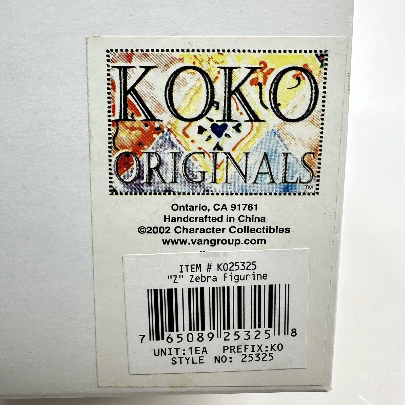 Buy Vtg KOKO Originals “Z” Zebra Alphabet Porcelain Figurine