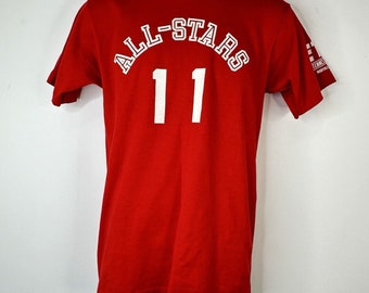 Vtg All Stars #11 East TN Sports Maryville TN Graph Tee Rojo Punto único Med