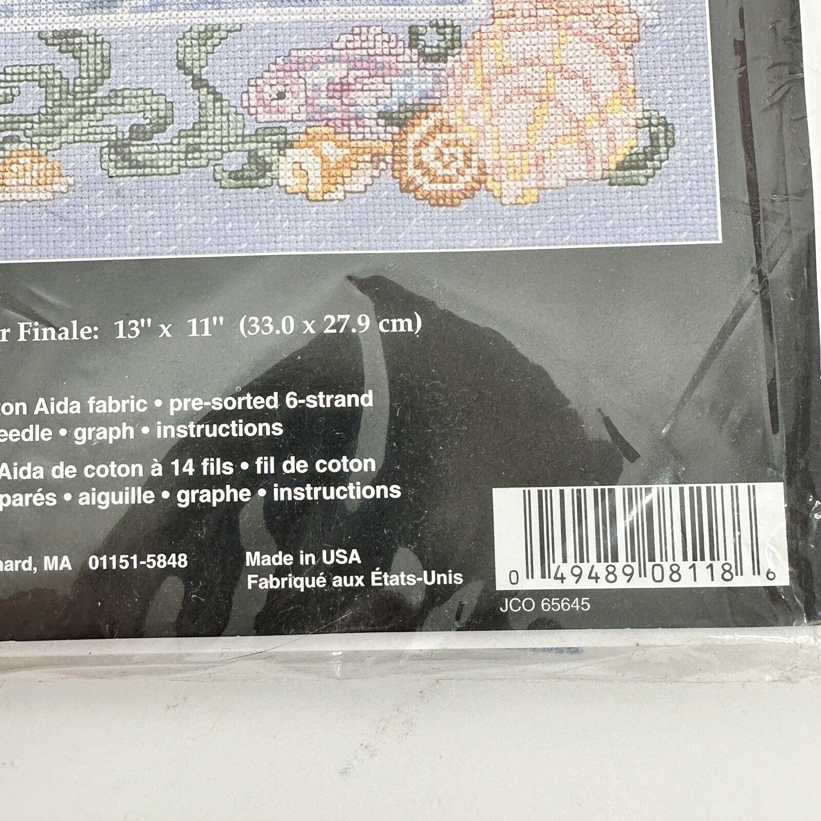 Vtg Janlynn Counted Cross Stitch Dolphins Play Cherub Fish Ocean Rainbow 08118 Etsy