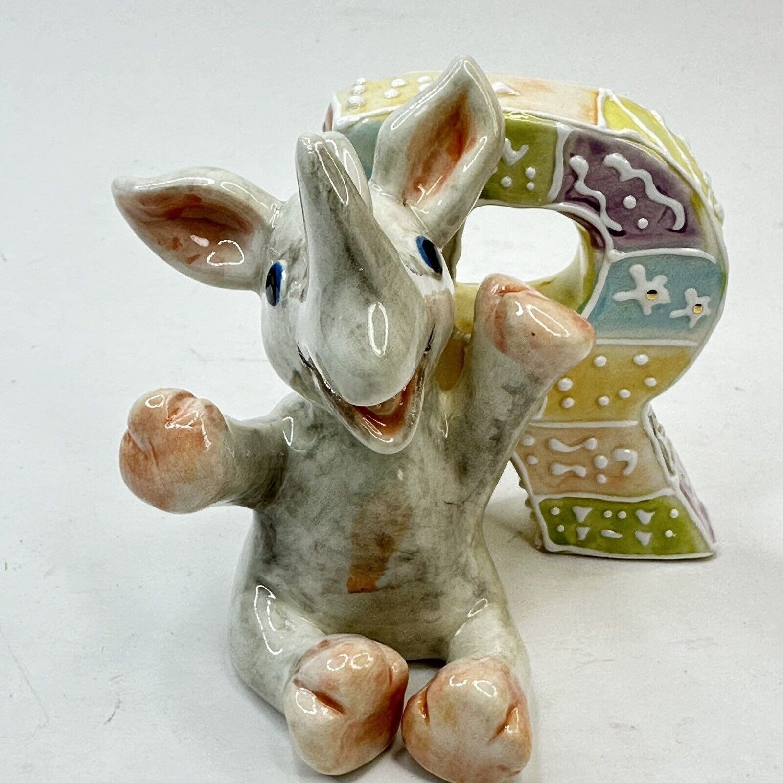 Vtg KOKO Originals “R” Rhino Alphabet Porcelain Figurine Nursery
