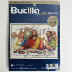 Vtg 1999 Bucilla The Last Supper Jesus Religious Counted Cross Stitch Kit #42118