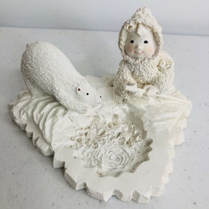 Vtg 1994 Avery Creations Snow Buddies Eskimo Child And Polar Bear Figurine