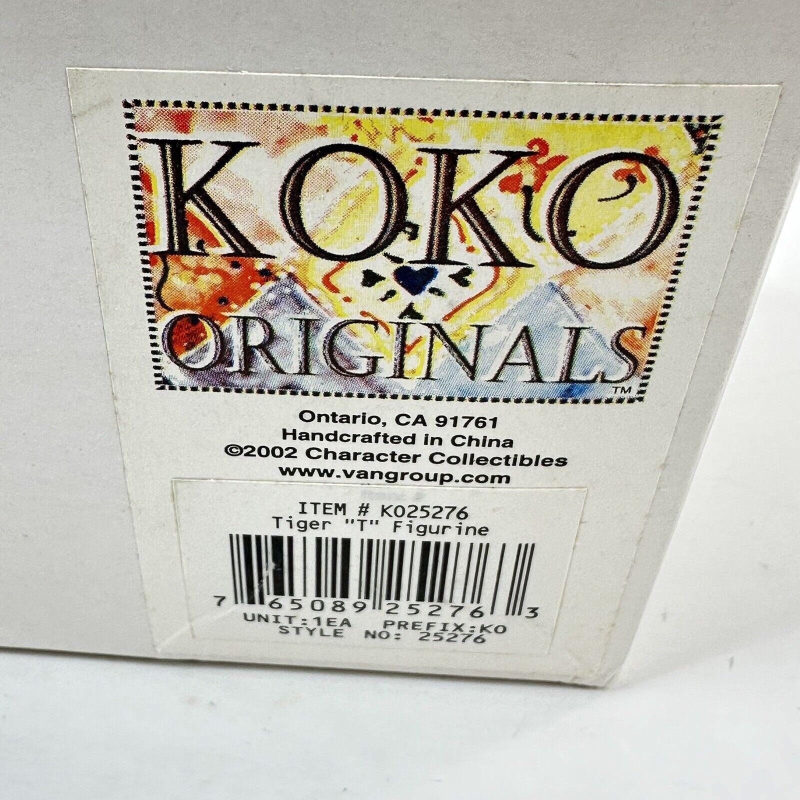 Vtg KOKO Originals “T” Tiger Alphabet Porcelain Figurine Nursery