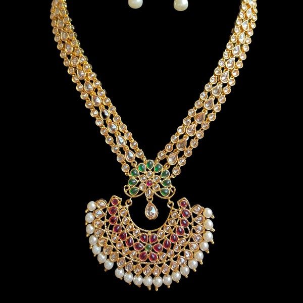 Bollywood Jewelry/Indian Jewelry/Pakistani Jewelry/Indian Bridal Necklace/Kundan Necklace/Temple Jewelry/South Indian Jewelry/Deepika set