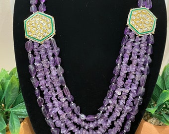 Purple Indian Necklace: Jaipur Bridal Jewelry Set