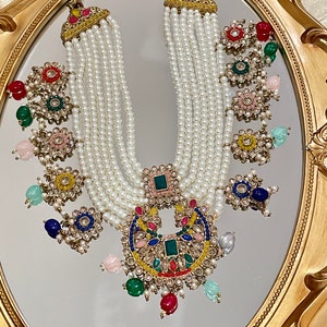 Gold Kundan Pearl Choker Set: Indian Wedding Jewelry