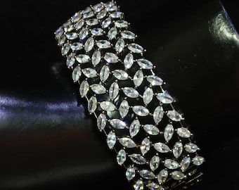 Joyería india/CZ brazalete/brazalete indio/brazalete de diamantes/joyería CZ/brazalete de plata/brazalete de lujo/brazalete de Swarovski/pulsera de plata