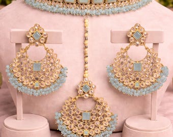 Red Kundan Choker: Indian Bridal Jewelry with Tikka