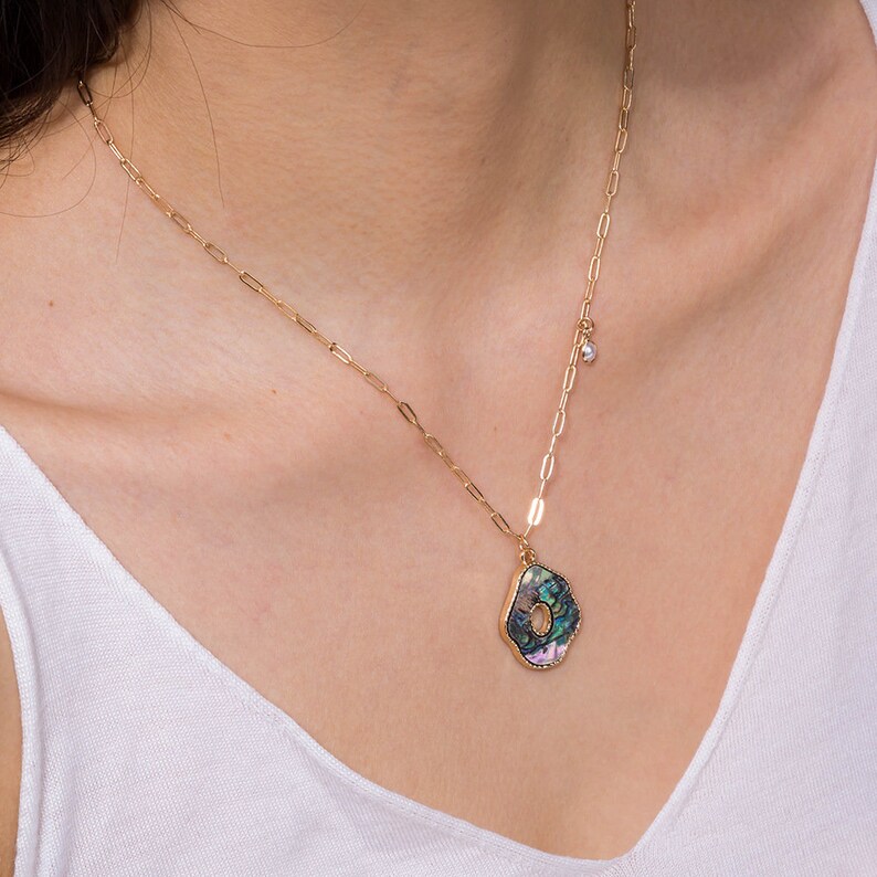 Long Necklace/gold Necklace/stone 