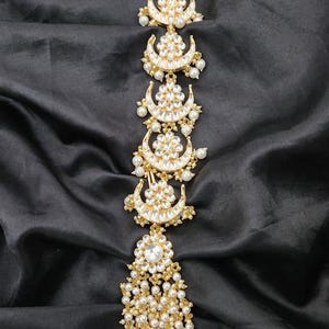 Gold Kundan Paranda: Indian Braid Hair Accessory