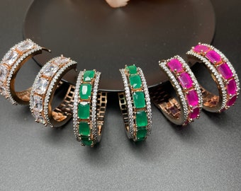 Emerald Earrings/Colored hoops/pink hoop Earrings/Silver hoops/Pink Bali/Statement Earrings/gold hoops/small hoop earrings/white gold hoops