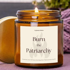 Queime a vela do patriarcado, vela feminista, presentes de empoderamento feminino, presente antipatriarcado, presentes feministas para mulheres, decoração feminista