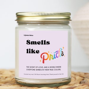 Pride candle, Smells Like Pride LGBTQ Candle, Unique Gift for Pride Month Celebration, Pride Decor, Lesbian Gifts for Girlfriend