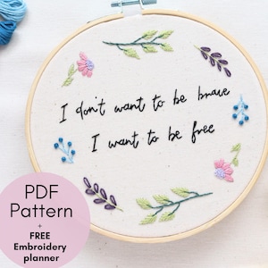 Feminist Quote Embroidery Pattern: Empowerment DIY Hoop Art (PDF Pattern)