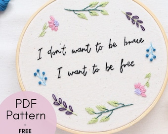 Feminist Quote Embroidery Pattern: Empowerment DIY Hoop Art (PDF Pattern)