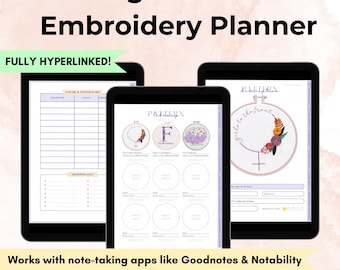 Embroidery Planner PDF, Hand Embroidery Project Organizer, Printable Planner for Embroidery Crafts, Digital Stitching Planner
