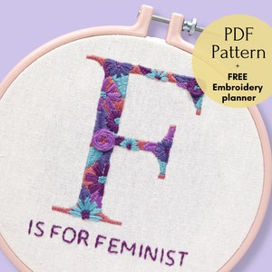 Downloadable embroidery pattern feminist, Feminist embroidery designs, Women empowerment embroidery, Hand embroidery designs for beginners