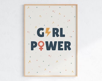 Girl Power Art Print: Empowering Wall Decor for Girls (Digital Download