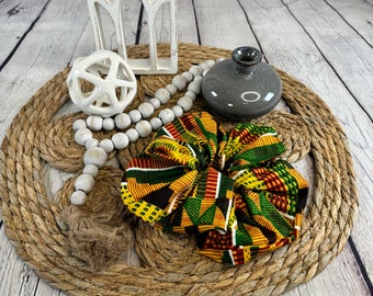 African Kente Print Scrunchie  size: XL  9"