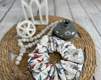 Red & Blue Stars Scrunchie  size: XL  9"