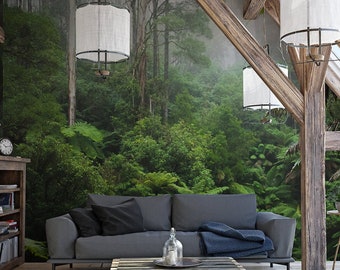 Rain Forest Photo Mural, Tropical Trees and Plants, Peel and Stick Wallpaper