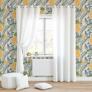 Watercolor pineapple wallpaper, Wall Mural, Self Adhesive (Peel and Stick), Non Self Adhesive (Vinyl/Traditional), Removable