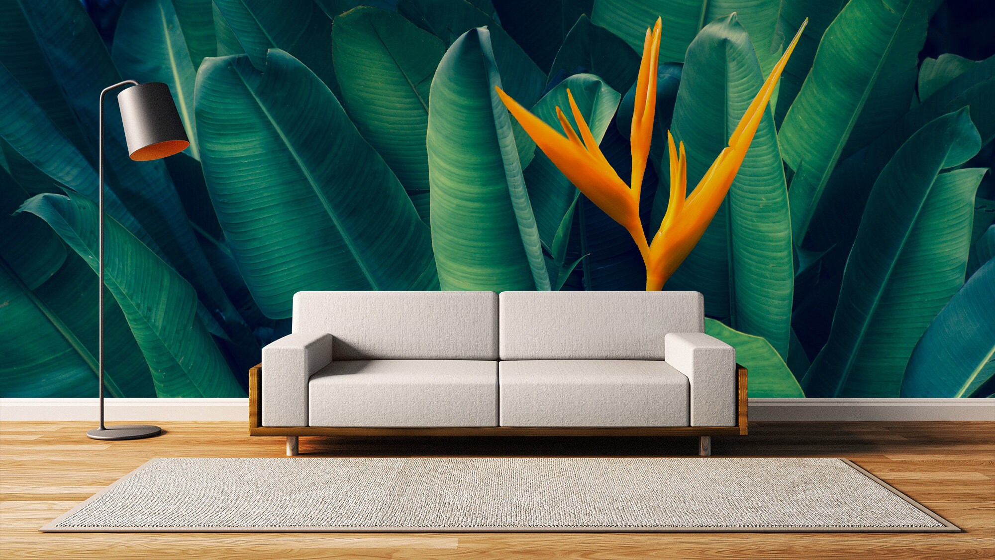 Tropical Leaves Wallpaper Mural, Peel and Stick, Vinyl Wall Covering - Etsy