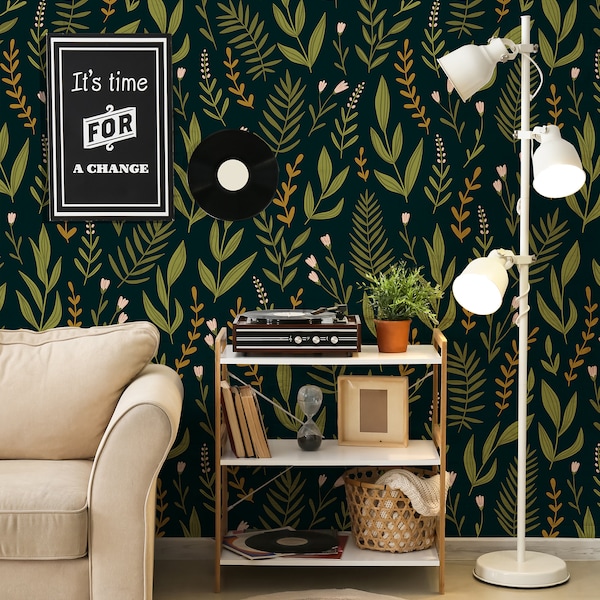 Dark Green Wallpaper - Etsy
